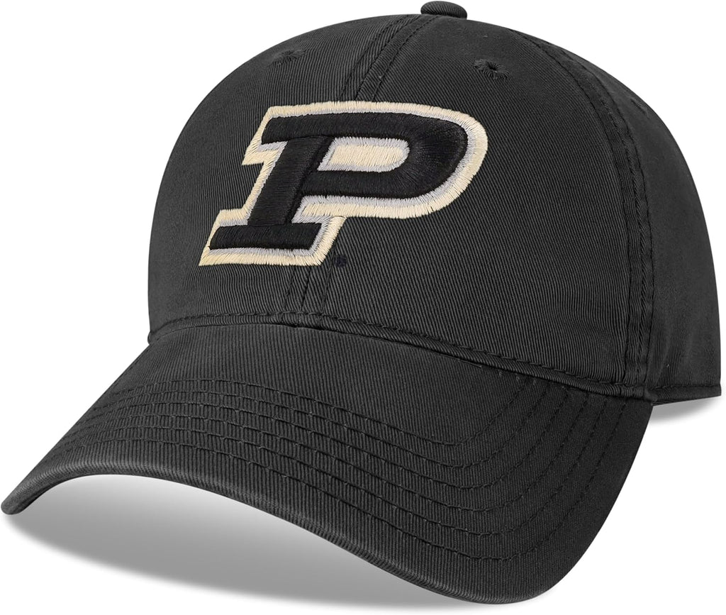 Legacy NCAA Officially Licensed Baseball Hat, Purdue Boilermakers, Lightweight Cap for Men & Women, Relaxed Twill Adjustable (EZA), Black, One Size Fits Most, Adjustable Fabric Closure