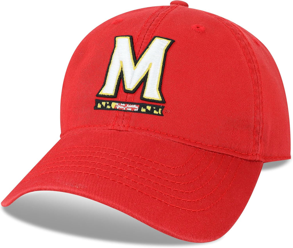 Legacy NCAA Officially Licensed Baseball Hat, Maryland Terrapins, Lightweight Cap for Men & Women, Relaxed Twill Adjustable (EZA), Scarlet, One Size Fits Most, Adjustable Fabric Closure