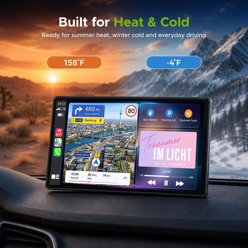 TOGUARDGO 9'' Carplay Screen for Car, Wireless Car Play and Android Auto