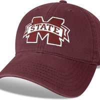 Legacy NCAA Officially Licensed Baseball Hat, Mississippi State Bulldogs, Lightweight Cap for Men & Women, Relaxed Twill Adjustable (EZA), Maroon, One Size Fits Most, Adjustable Fabric Closure