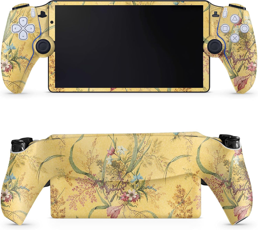Glossy Glitter Gaming Skin Compatible with PS5 Portal Remote Player - Yellow Marble End - Premium 3M Vinyl Protective Wrap Decal Cover - Easy to Apply | Crafted in The USA by MightySkins