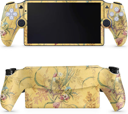 Glossy Glitter Gaming Skin Compatible with PS5 Portal Remote Player - Yellow Marble End - Premium 3M Vinyl Protective Wrap Decal Cover - Easy to Apply | Crafted in The USA by MightySkins