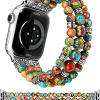 Moolia Beaded Stretch Band Compatible with Apple Watch Bands for Women