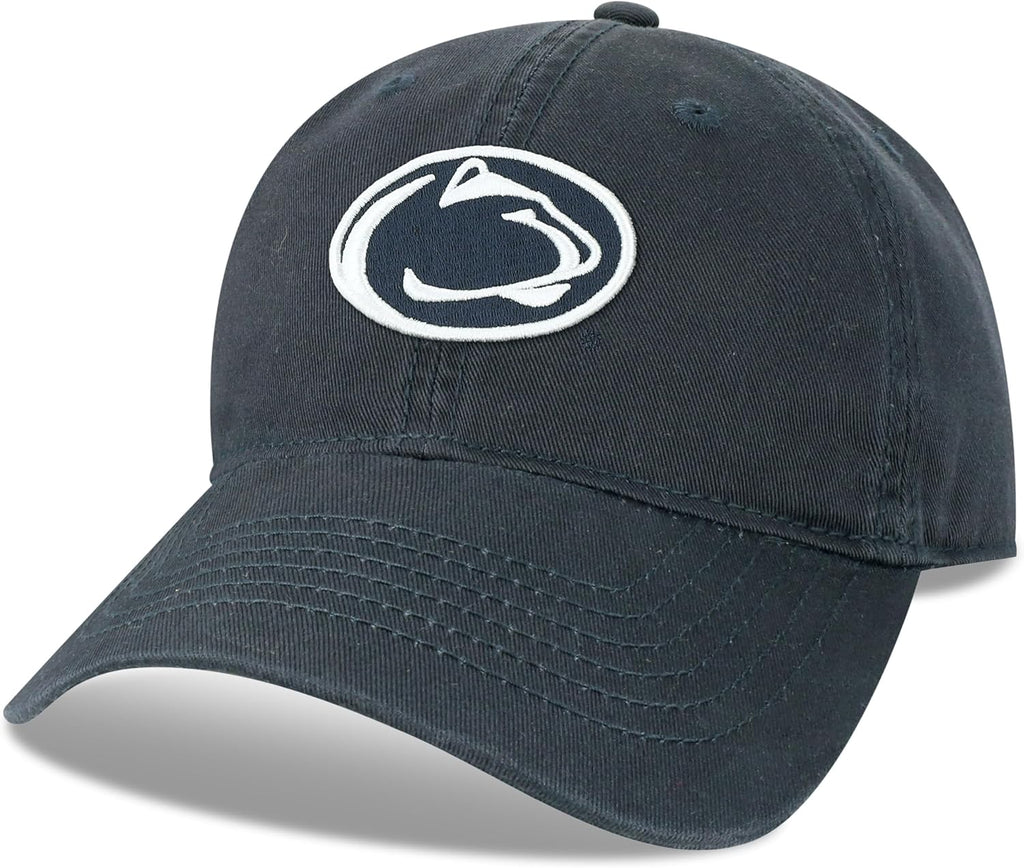 Legacy NCAA Officially Licensed Baseball Hat, Penn State Nittany Lions, Lightweight Cap for Men & Women, Relaxed Twill Adjustable (EZA), Navy, One Size Fits Most, Adjustable Fabric Closure