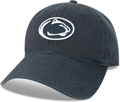 Legacy NCAA Officially Licensed Baseball Hat, Penn State Nittany Lions, Lightweight Cap for Men & Women, Relaxed Twill Adjustable (EZA), Navy, One Size Fits Most, Adjustable Fabric Closure
