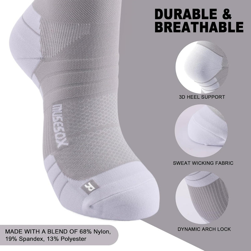 musesox Compression Socks for Women and Men,15-20 mmHg Support(3 Pairs)