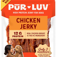 Pur Luv Chicken Jerky Dog Treats, Made with 100% Real Chicken Breast, 32 Ounces, Healthy, Easily Digestible, Long-Lasting, High Protein, Satisfies Dog's Urge to Chew