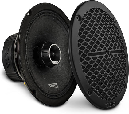 DS18 PRO-ZT Pro Audio Coaxial Midrange Speakers with Built-in Bullet Tweeter, 4-Ohms, Water Resistant - Black Metal Mesh Grill Included (1 Speaker) (8