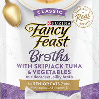 Purina Fancy Feast Lickable Senior Wet Cat Food Broth Topper Classic with Skipjack Tuna and Vegetables - (Pack of 16) 1.4 Oz. Pouches