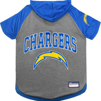 NFL Los Angeles Chargers Hoodie for Dogs & Cats. | NFL Football Licensed Dog Hoody Tee Shirt, X-Small| Sports Hoody T-Shirt for Pets | Licensed Sporty Dog Shirt