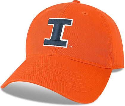 Legacy NCAA Officially Licensed Baseball Hat, Illinois Illini, Lightweight Cap for Men & Women, Relaxed Twill Adjustable (EZA), College Orange, One Size Fits Most, Adjustable Fabric Closure