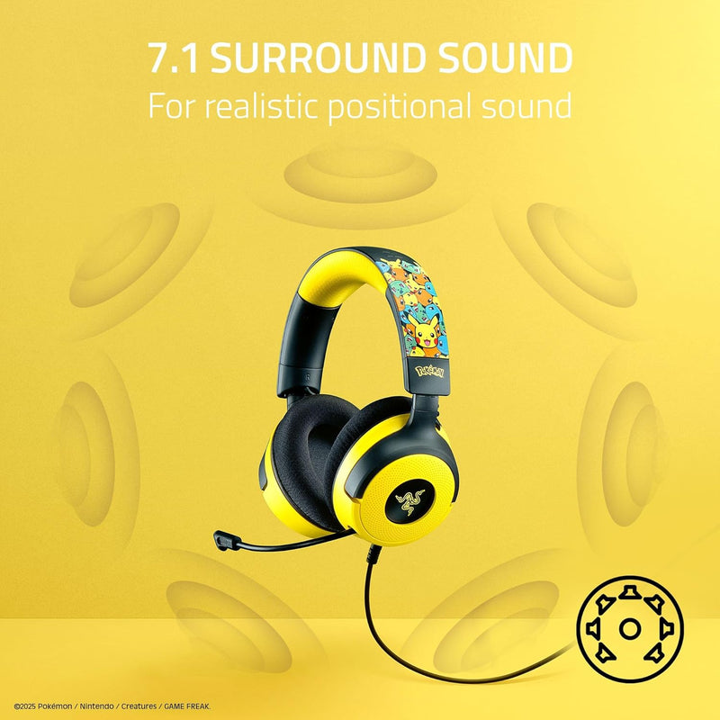 Razer Kraken V4 (Pokémon Edition) — Audífonos gaming con cable, sonido envolvente