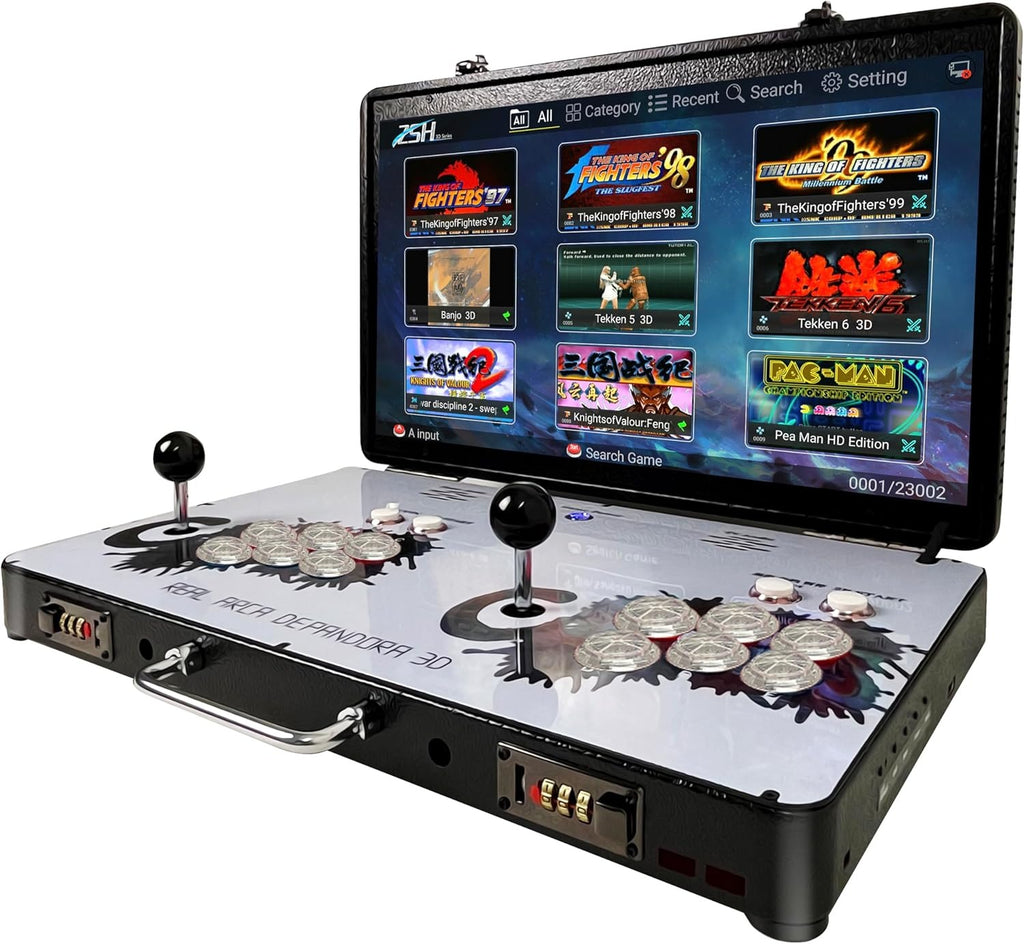 WYGaming Portable 20000 in 1 Metal Box 3D Arcade Game Console, 22 inch Screen