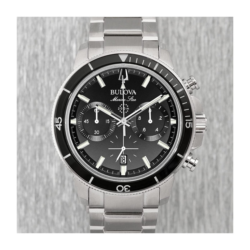 Bulova Marine Star Series C Reloj de Cuarzo Cronógrafo para Hombre con Esfera Negra y Acero Inoxidable