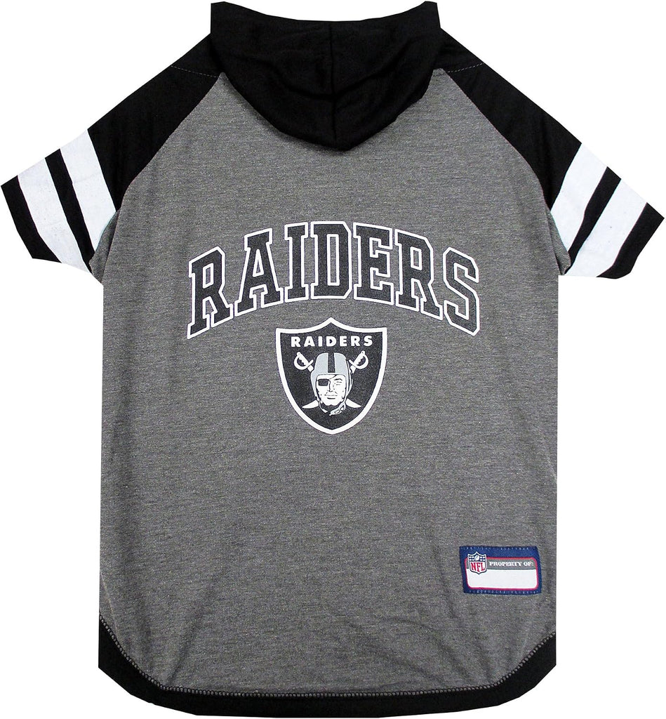 Pets First NFL Oakland Raiders Hoodie for Dogs & Cats.   NFL Football Licensed Dog Hoody Tee Shirt, Large  Sports Hoody