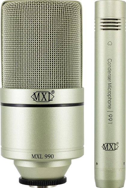 MXL 990/991 Large & Small Diaphragm Condenser Microphone Bundle - Champagne