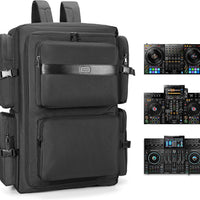 Rabjen DJ Backpack for Club Gigs, DJ Mixer Case Compatible with Pioneer DDJ-REV7, Pioneer DDJ-RX, Denon DJ SC LIVE 4, Novation Launchkey 49 and More Equipment
