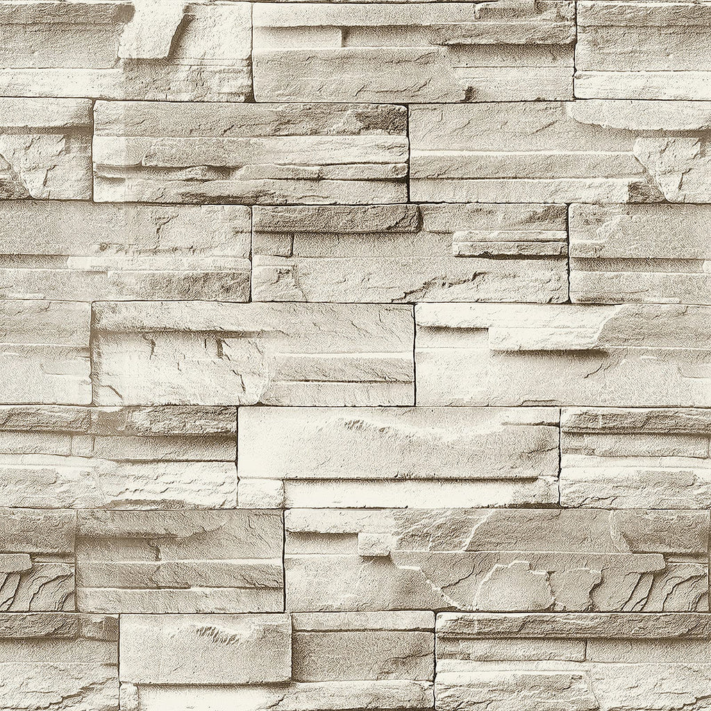 Jeweluck Faux Stone Wallpaper Peel and Stick Brick Wallpaper 17.7”×393.7”