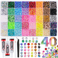 10000Pcs Resin Jelly Rhinestones for Bedazzling, 5mm Mixed-Color Flatback Gems for Diamond Art, Bedazzler Kit with 3Pcs