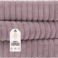 Classic Turkish Towels CTT - Luxury 3 Piece Jumbo Bath Sheets, 100% Turkish Cotton, Absorbent & Ultra Comfy Bath Towel Sheets for Hotels & Spa | 40"x65" (Mauve)