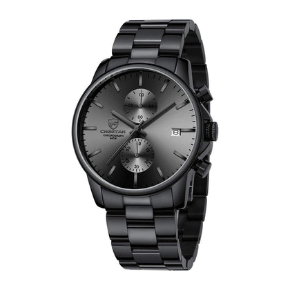 Reloj cronógrafo para hombre GOLDEN HOUR, acero inoxidable, resistente al agua, movimiento de cuarzo y fecha automática
