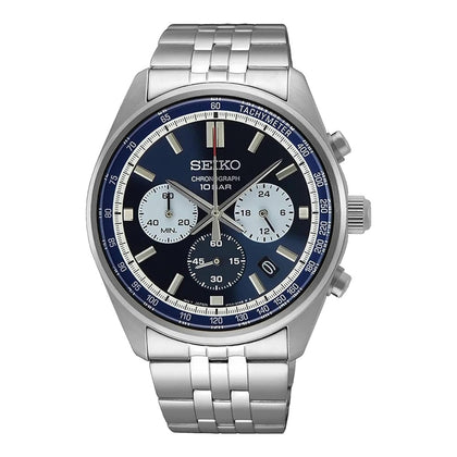 Seiko Chronograph Quartz Blue Dial Watch SSB427 41.5mm
