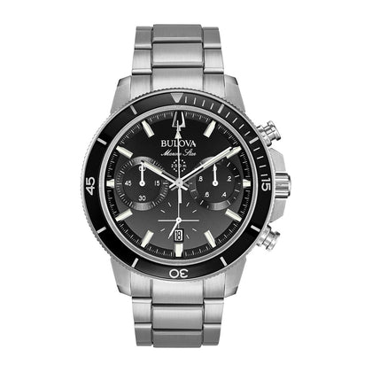 Bulova Marine Star Series C Reloj de Cuarzo Cronógrafo para Hombre con Esfera Negra y Acero Inoxidable