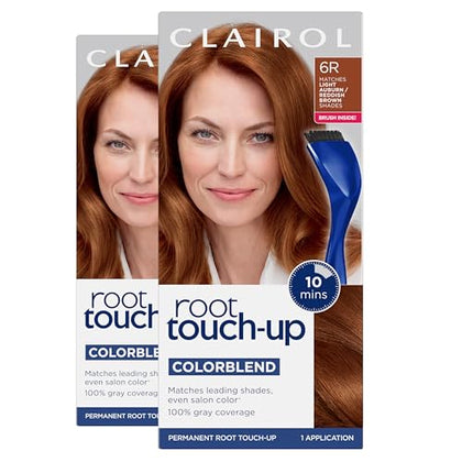 Clairol Root Touch Up Permanent Hair Dye, 6R Light Auburn/Reddish Brown,2Pk