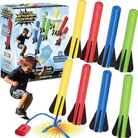 Stomp Rocket Jr Multi-Color Rocket Launcher for Kids, 8 Rockets