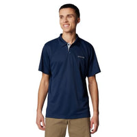 Columbia Mens Utilizer Short Sleeve Polo, Collegiate Navy, Large