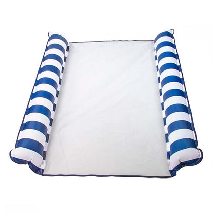 Aqua 2-in-1 Catalina XL Pool Float & Water Hammock – 1-2 Person, Multi-Purpose Inflatable Pool Floats for Adults – Patented Thick, Non-Stick PVC Material – Navy/White Stripe