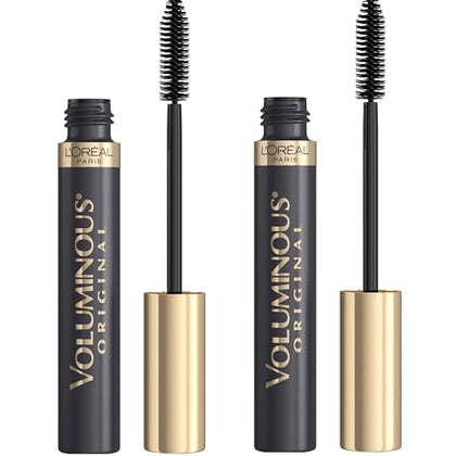 L’Oreal Paris Original Voluminous Mascara, Building Mascara Volume and Length Formula, Washable, Black, 0.26 Fl Oz., 2 Count