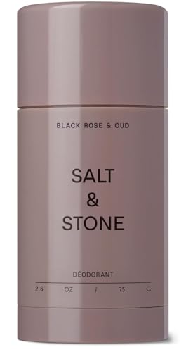 Salt & Stone Aluminum-Free Deodorant, Women & Men Black Rose & Oud 2.6 oz