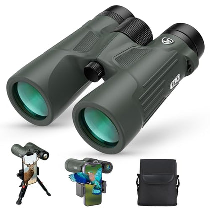 Gosky 10x42 Binoculars for Adults High Powered with Phone Adapter & Tripod