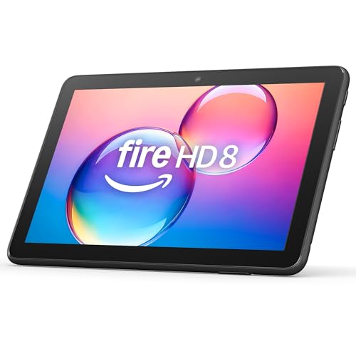 Amazon Fire HD 8 tablet (newest model), 8” HD Display, 4GB memory, 64GB, responsive and vibrant, designed for portable entertainment, Black