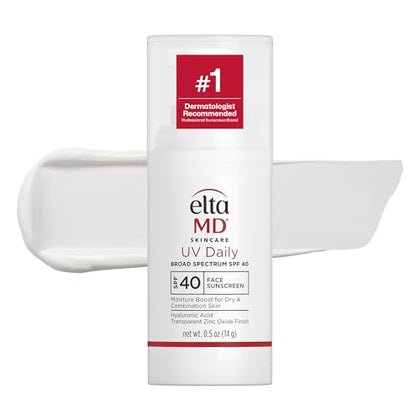 EltaMD UV Daily Untinted Face Sunscreen Moisturizer, SPF 40, 0.5 oz