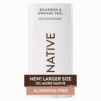 Native Aluminum Free Deodorant, Bourbon & Orange Peel, Large Size Stick, 72 Hour Odor Control, for Women & Men, Contains Naturally Derived Ingredients, 3.1 oz