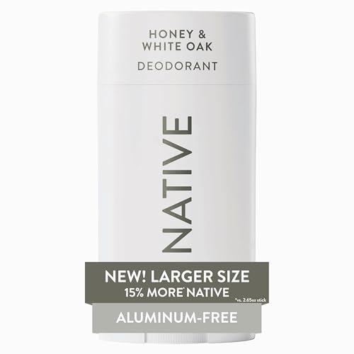 Native Aluminum Free Deodorant, Honey & White Oak, Large Size Stick, 72 Hour Odor Control, for Women & Men, Contains Naturally Derived Ingredients, 3.1 oz