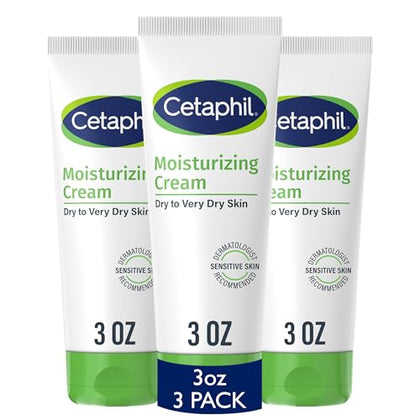 Cetaphil Body Moisturizer, Hydrating Moisturizing Cream for Dry to Very Dry, Sensitive Skin, NEW 3 oz Pack of 3, Fragrance Free, Non-Comedogenic, Non-Greasy, Pack of 4