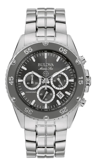 Bulova Marine Star 98B401 Men's Chronograph Quartz Black Dial Watch 41.5mm