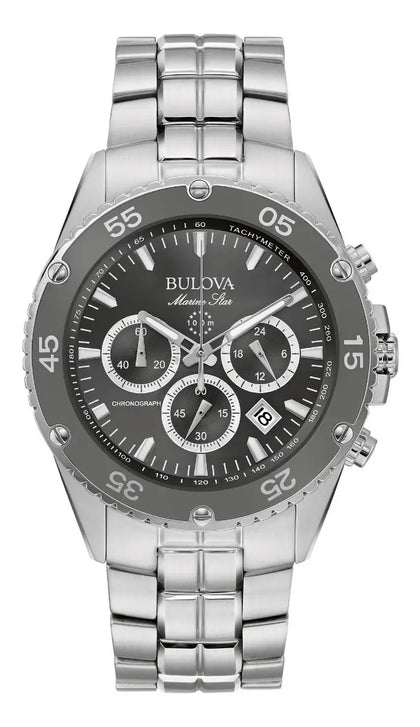 Bulova Marine Star 98B401 Men's Chronograph Quartz Black Dial Watch 41.5mm