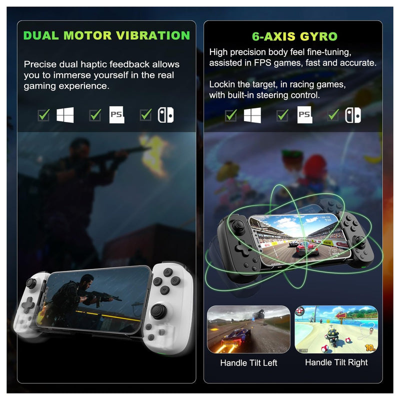 Koiiko Phone Game Controller para iPhone, Android, PC y Switch, compatible con juegos en la nube y transmisión