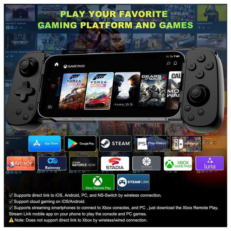 Koiiko Phone Game Controller para iPhone, Android, PC y Switch, compatible con juegos en la nube y transmisión