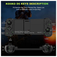 Koiiko Phone Game Controller para iPhone, Android, PC y Switch, compatible con juegos en la nube y transmisión