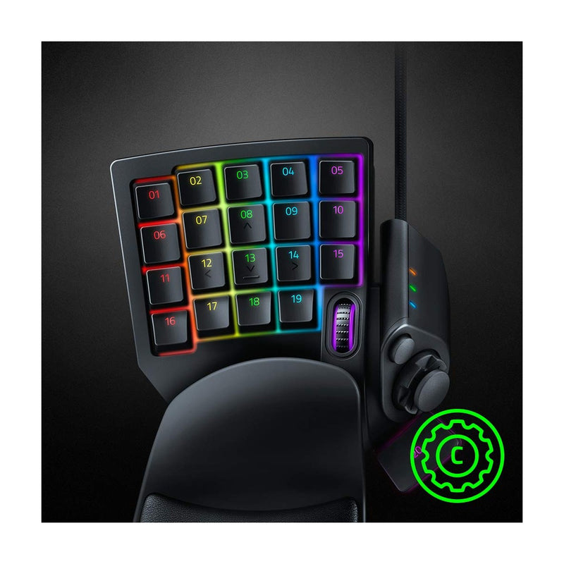 Teclado Razer Tartarus V2 de una mano con interruptores mecha-membrana, 32 teclas programables e iluminación Chroma RGB