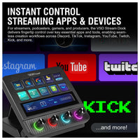 Teclado Macro y Controlador de Deck USB-C con Teclas Programables para Juegos y Streaming, Mezclador de Audio y Más