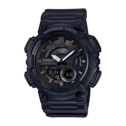 Reloj Casio AEQ110BW para Hombre, Analógico-Digital, Resistente al Agua, Alarma, Cronómetro y Temporizador
