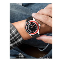Reloj Invicta para hombre, modelo Specialty, acero inoxidable, con correa negra de silicona y movimiento de cuarzo