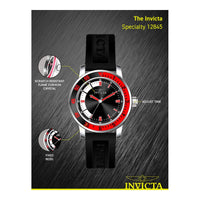 Reloj Invicta para hombre, modelo Specialty, acero inoxidable, con correa negra de silicona y movimiento de cuarzo