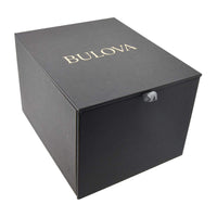 Bulova Reloj para hombre con correa de cuero marrón y cronógrafo clásico de acero inoxidable dorado